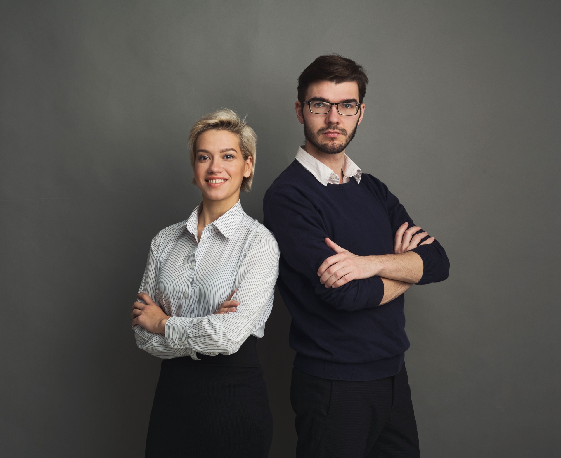 Corporate portraits with grey background